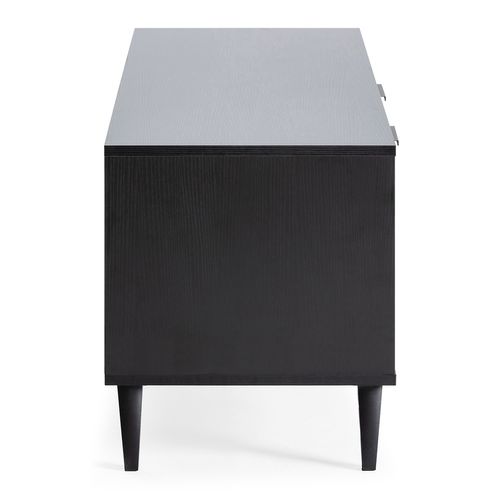 Meuble TV Kalma 2 Portes 1 Tiroir Noir/chêne, Longueur 136 Cm