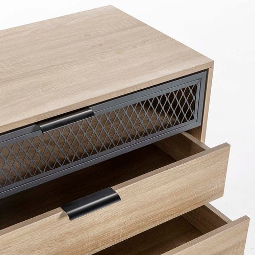 Commode De Nuit Hera 3 Tiroirs 1 Porte Coloris Bois