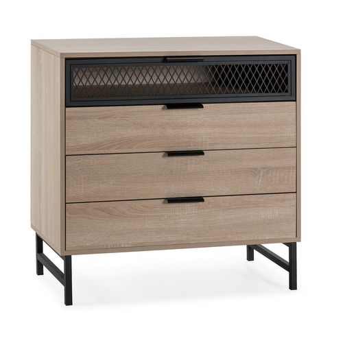 Commode De Nuit Hera 3 Tiroirs 1 Porte Coloris Bois