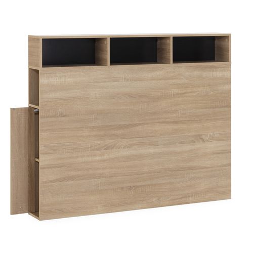 Tête De Lit Zeus 145 Cm Chêne, 2 Portes 9 Trous