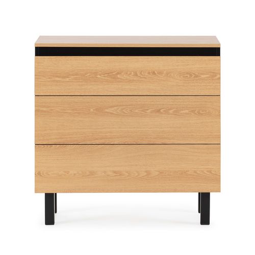 Commode De Nuit Molina 3 Tiroirs Couleur Chêne