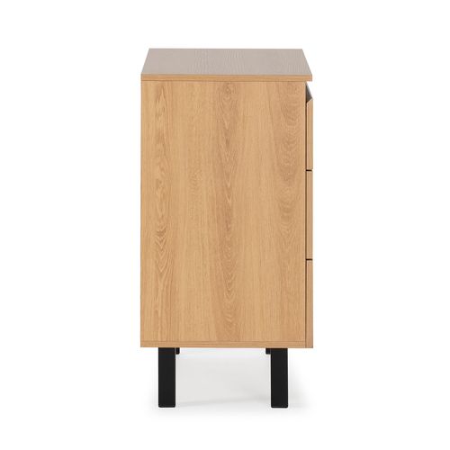 Commode De Nuit Molina 3 Tiroirs Couleur Chêne