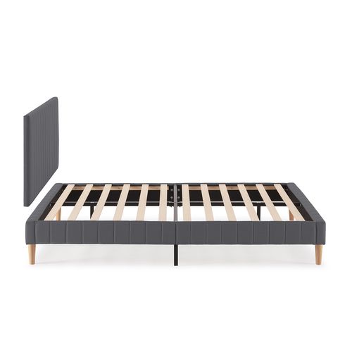 Sommier + Tête De Lit Eris 160x200 Cm Gris Foncé