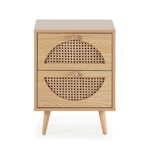 Table De Chevet Luna 2 Tiroirs Couleur Chêne