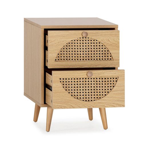 Table De Chevet Luna 2 Tiroirs Couleur Chêne