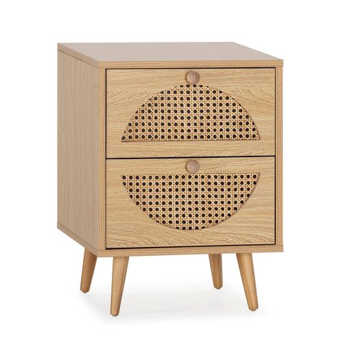 Table De Chevet Luna 2 Tiroirs Couleur Chêne