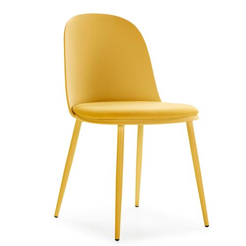 Ensemble Table 80x80 Cm Et 4 Chaises De Salle à Manger Kana Moutarde