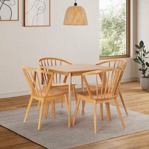 Ensemble Table 80x80 Cm Et 4 Chaises De Salle à Manger Mura Chêne