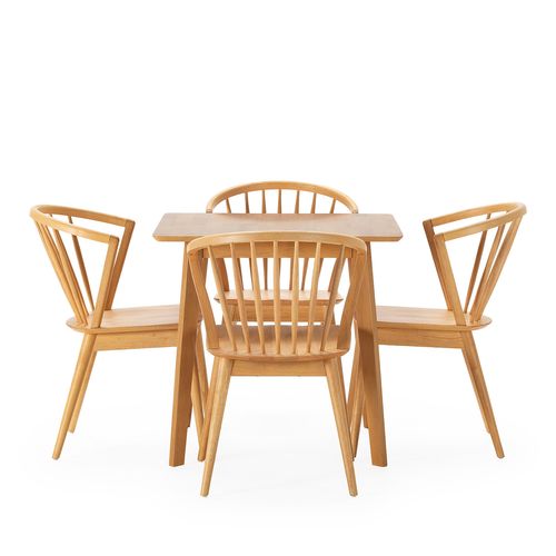 Ensemble Table 80x80 Cm Et 4 Chaises De Salle à Manger Mura Chêne