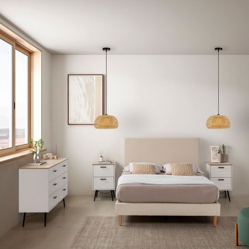 Tête De Lit Niebla 140x60 Cm Imitation Tissu Mouton Beige