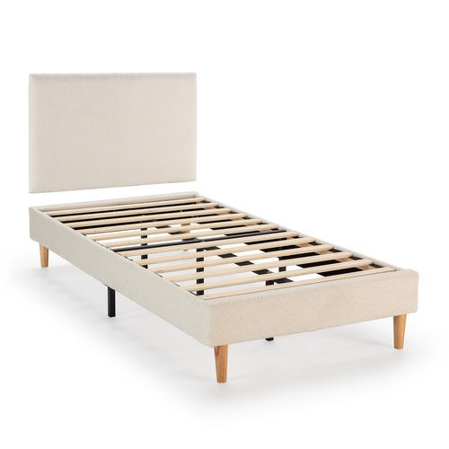Sommier + Tête De Lit Niebla 90x190 Cm Beige