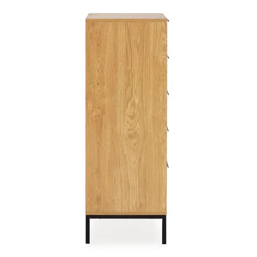 Commode Haute Monica 5 Tiroirs Couleur Bois