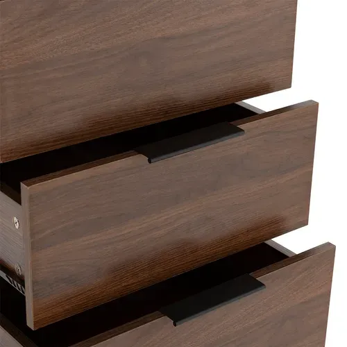 Commode Haute Auri 5 Tiroirs Couleur Noyer
