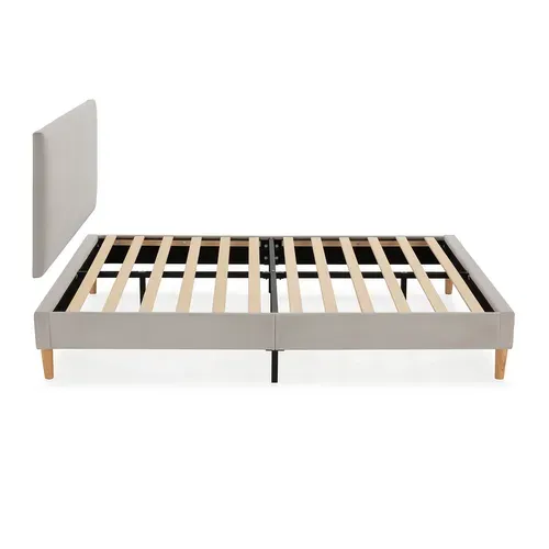 Sommier + Tête De Lit Bari 90x190 Cm Couleur Gris