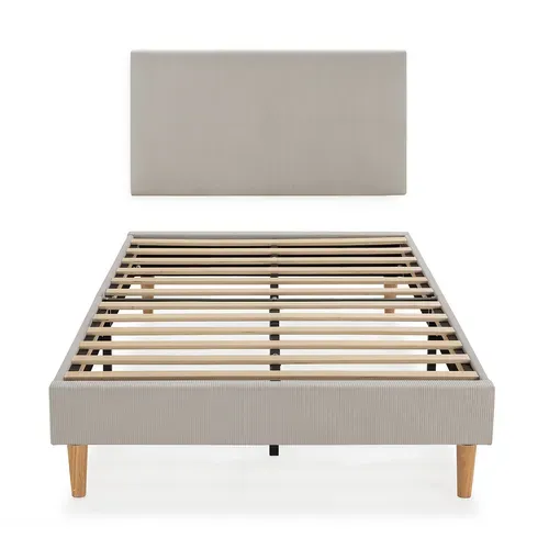 Sommier + Tête De Lit Bari 90x190 Cm Couleur Gris