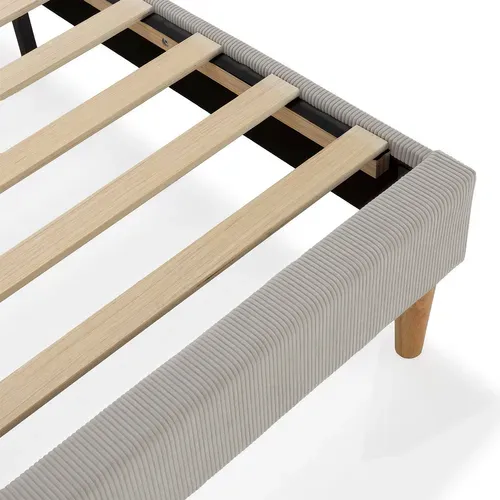 Sommier + Tête De Lit Bari 90x190 Cm Couleur Gris