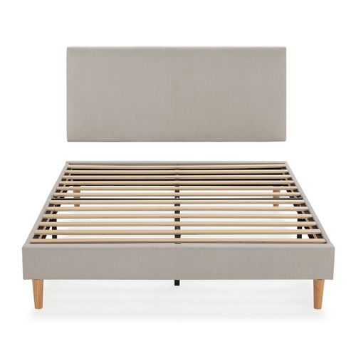 Sommier + Tête De Lit Bari 160x200 Cm Couleur Gris