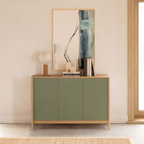 Buffet Nassau 3 Portes Effet Chêne/vert