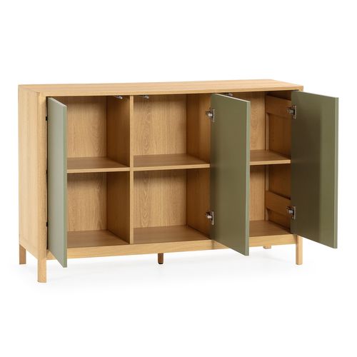 Buffet Nassau 3 Portes Effet Chêne/vert