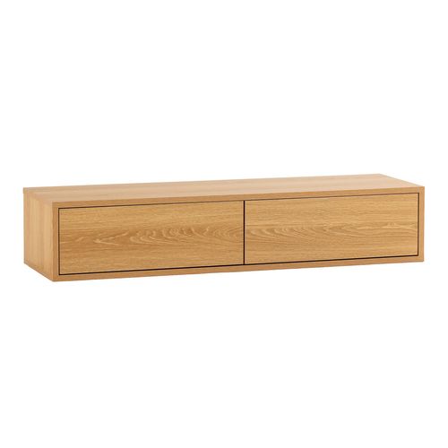 Table Console Flottante Auri 2 Tiroirs Effet Chêne