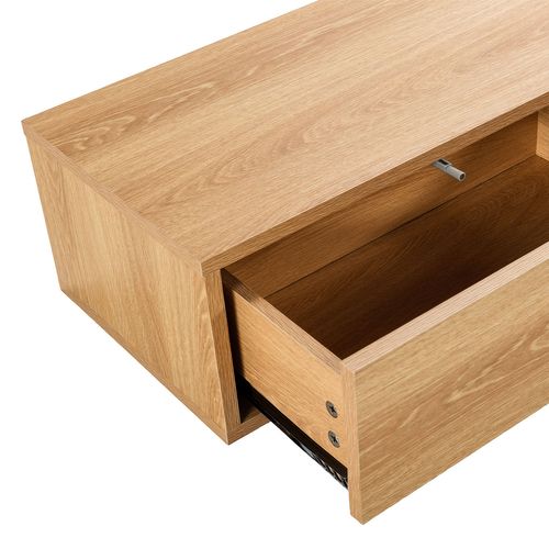 Table Console Flottante Auri 2 Tiroirs Effet Chêne