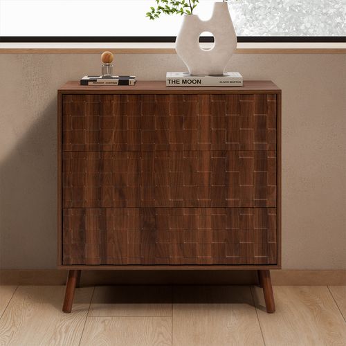 Commode Canadá 3 Tiroirs Effet Noyer