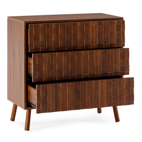 Commode Canadá 3 Tiroirs Effet Noyer