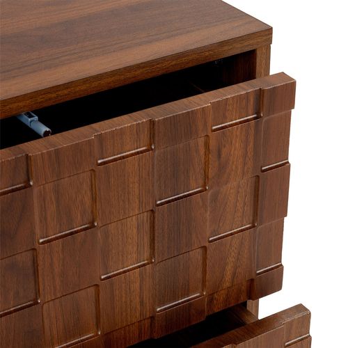 Commode Haute Canadá 4 Tiroirs Effet Noyer
