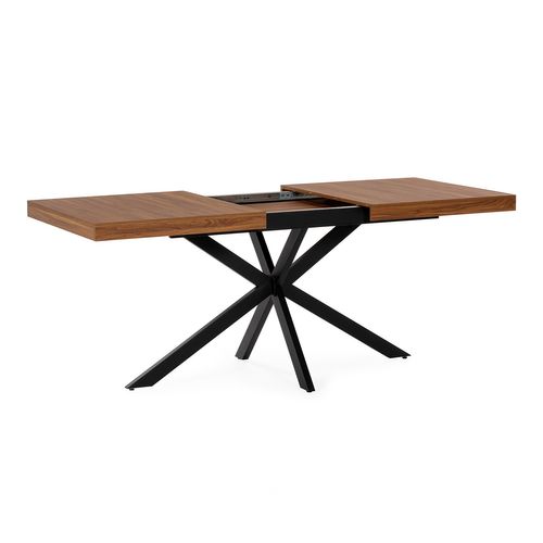 Table De Salle à Manger Extensible Genova Effet Noyer, 140-180 Cm