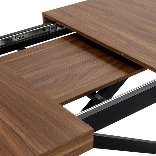 Table De Salle à Manger Extensible Genova Effet Noyer, 140-180 Cm