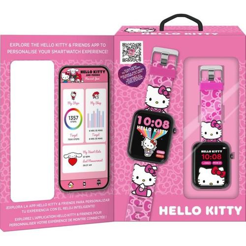 Montre Connectée Enfant Hello Kitty - Rose, Double Affichage et Bluetooth