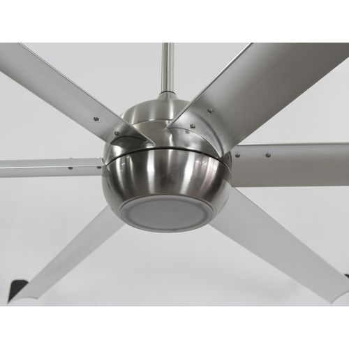 Ventilateur De Plafond Dc Argent Avec Pales En Aluminium 236cm Et Lumière Pour 125m2