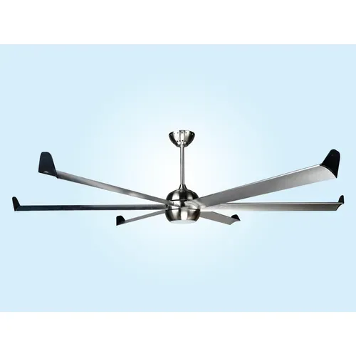 Ventilateur De Plafond Dc Argent Avec Pales En Aluminium 236cm Et Lumière Pour 125m2