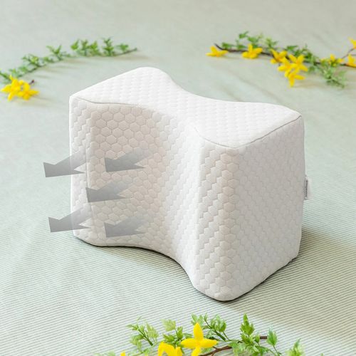 Oreiller Ergonomique Pour Jambes Et Genoux En Mousse Mémoire Forme Avec Sangle Réglable