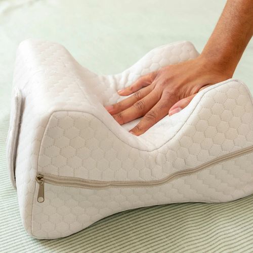 Oreiller Ergonomique Pour Jambes Et Genoux En Mousse Mémoire Forme Avec Sangle Réglable