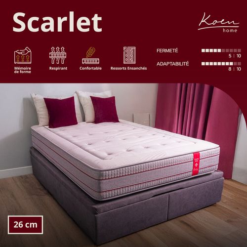 Matelas Hybride 140x190 cm SCARLET - mi-ferme - Epaisseur 26 Cm