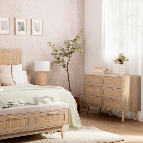 Commode Double En Rotin Naturel 120x77cm