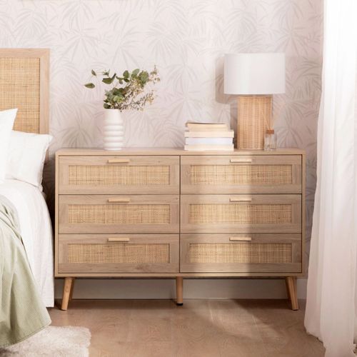 Commode Double En Rotin Naturel 120x77cm