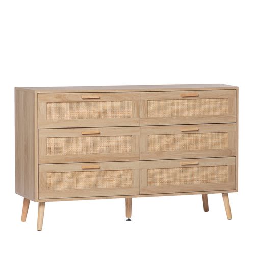 Commode Double En Rotin Naturel 120x77cm