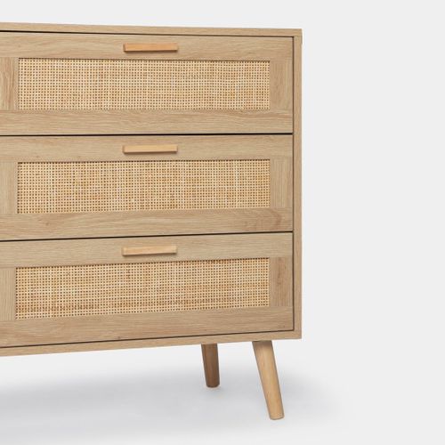 Commode Double En Rotin Naturel 120x77cm