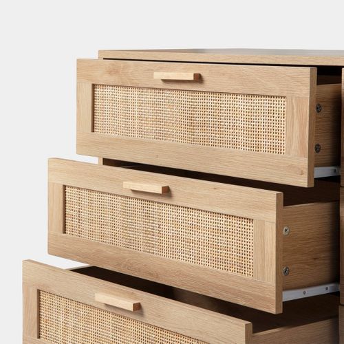 Commode Double En Rotin Naturel 120x77cm