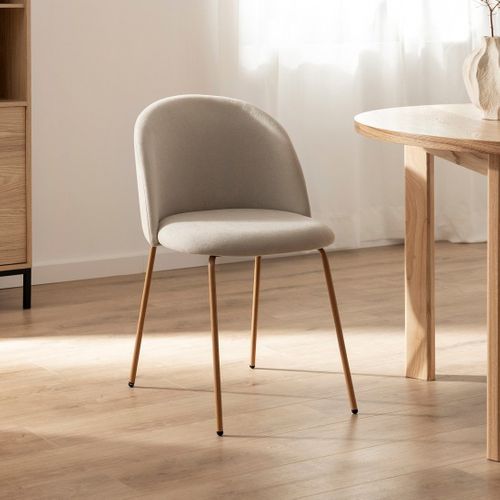 Chaise De Salle à Manger En Tissu Beige 48x81cm