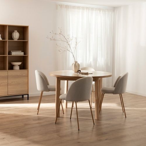 Chaise De Salle à Manger En Tissu Beige 48x81cm