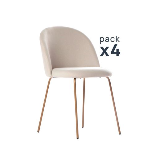Chaise De Salle à Manger En Tissu Beige 48x81cm