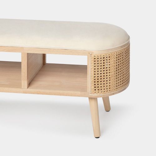 Bout De Lit En Bois Naturel 90x47cm