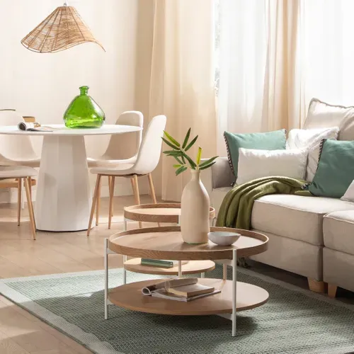 Table D'appoint En Bois Naturel 50x45cm