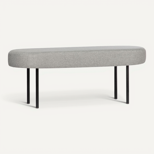Bout De Lit En Tissu Gris 97x38cm