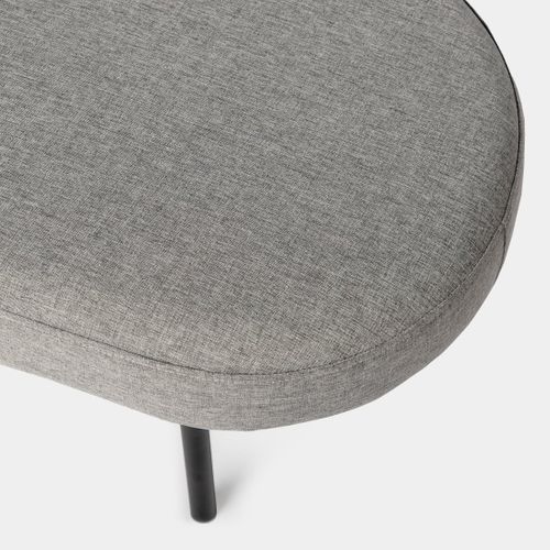 Bout De Lit En Tissu Gris 97x38cm