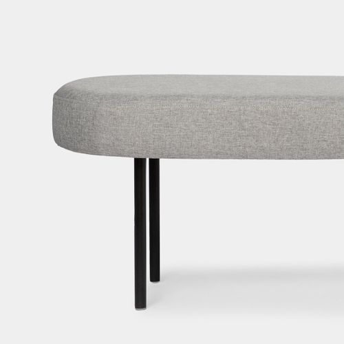 Bout De Lit En Tissu Gris 97x38cm