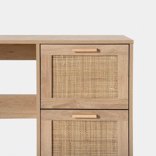 Bureau D'écriture En Rotin Naturel 120x76cm